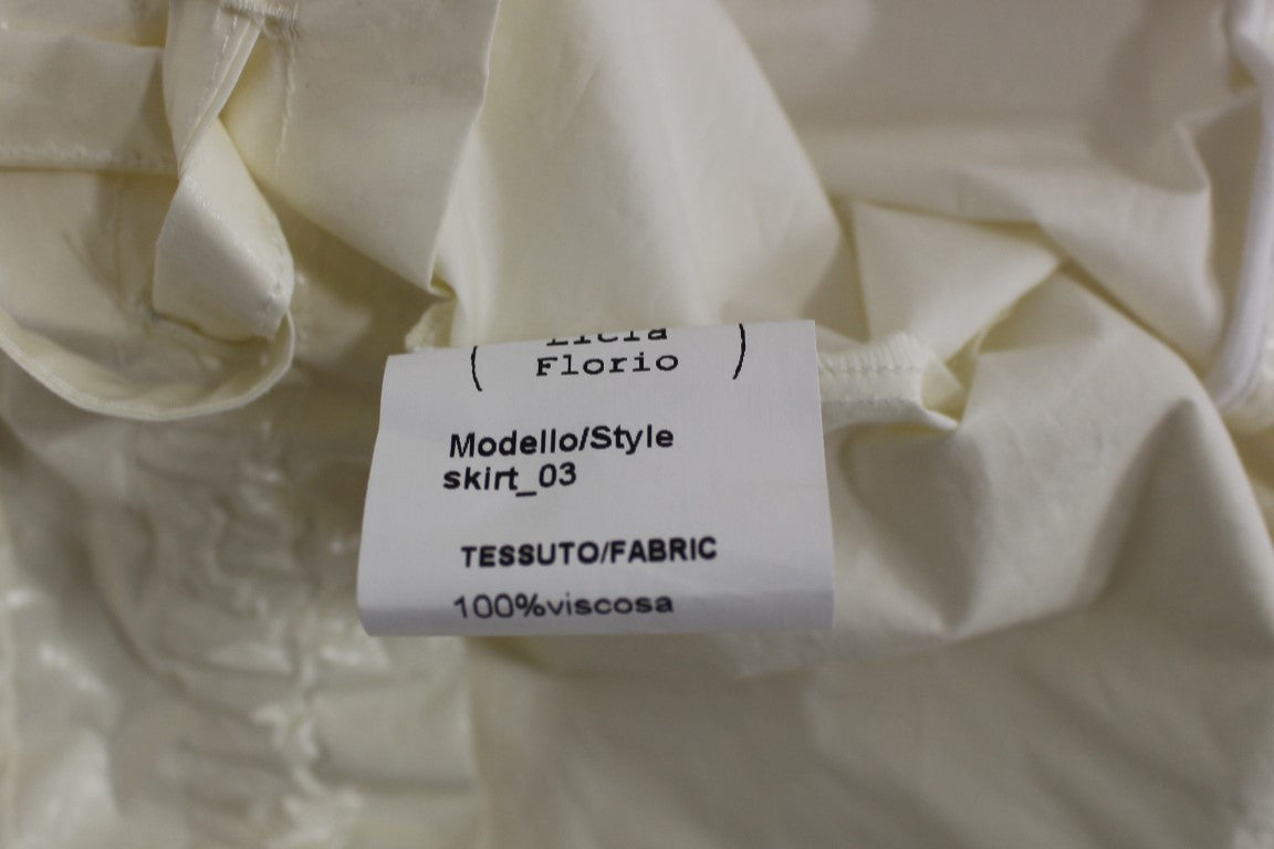 Jupe blanche extensible au-dessus du genou avec ceinture Licia Florio