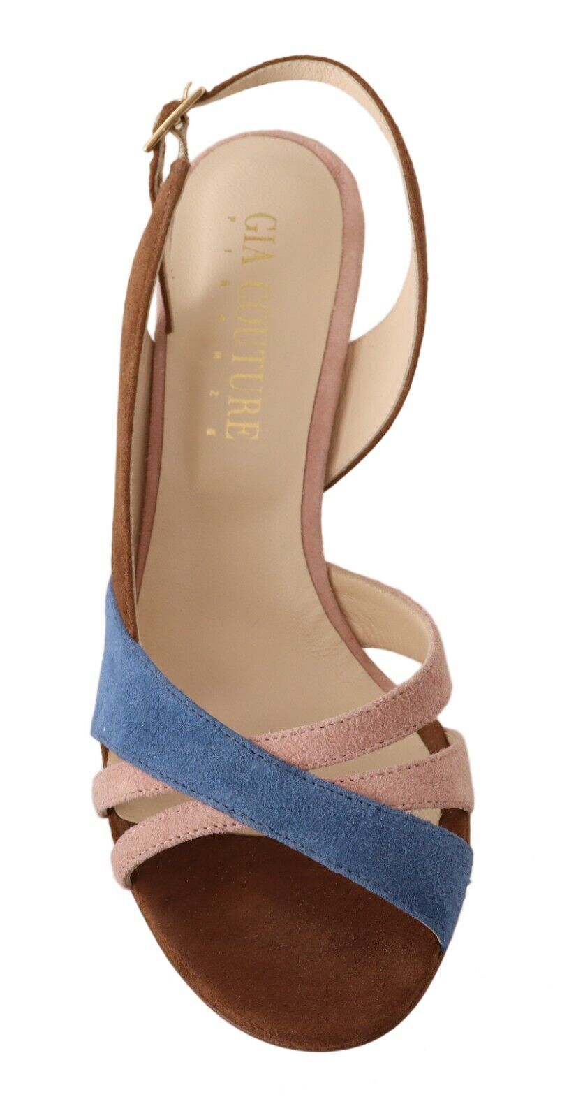 GIA COUTURE Mehrfarbige Wildleder-Slingback-Sandalen