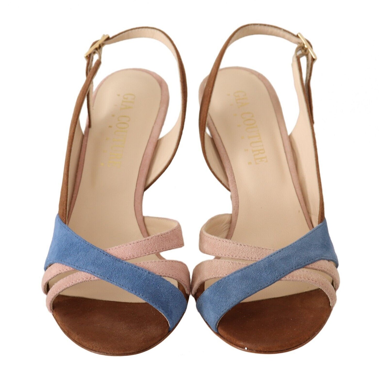GIA COUTURE Mehrfarbige Wildleder-Slingback-Sandalen