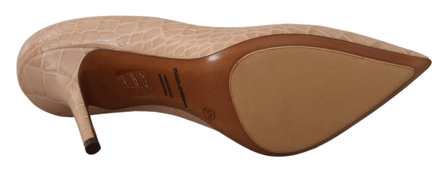 Escarpins à talons Dolce & Gabbana en cuir beige nude BELLUCCI