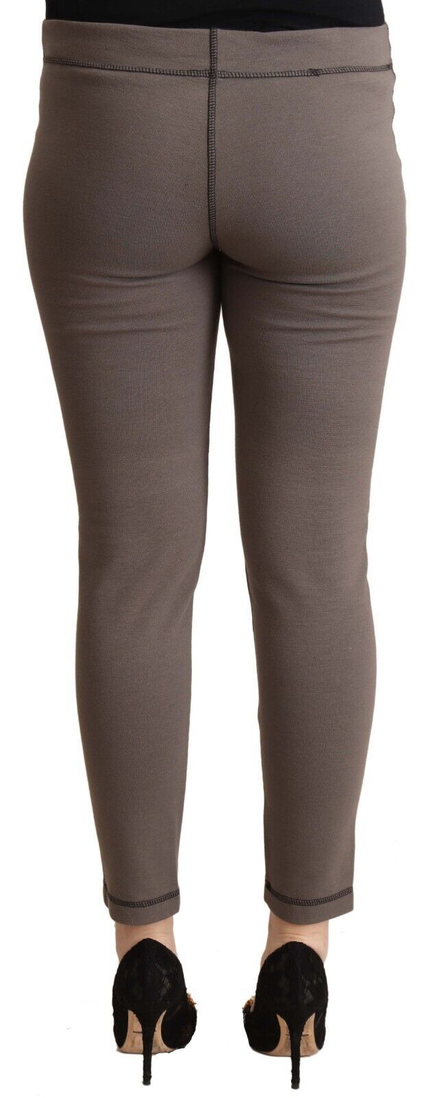 John Galliano - Leggings taille moyenne en coton gris extensible - Pantalon court