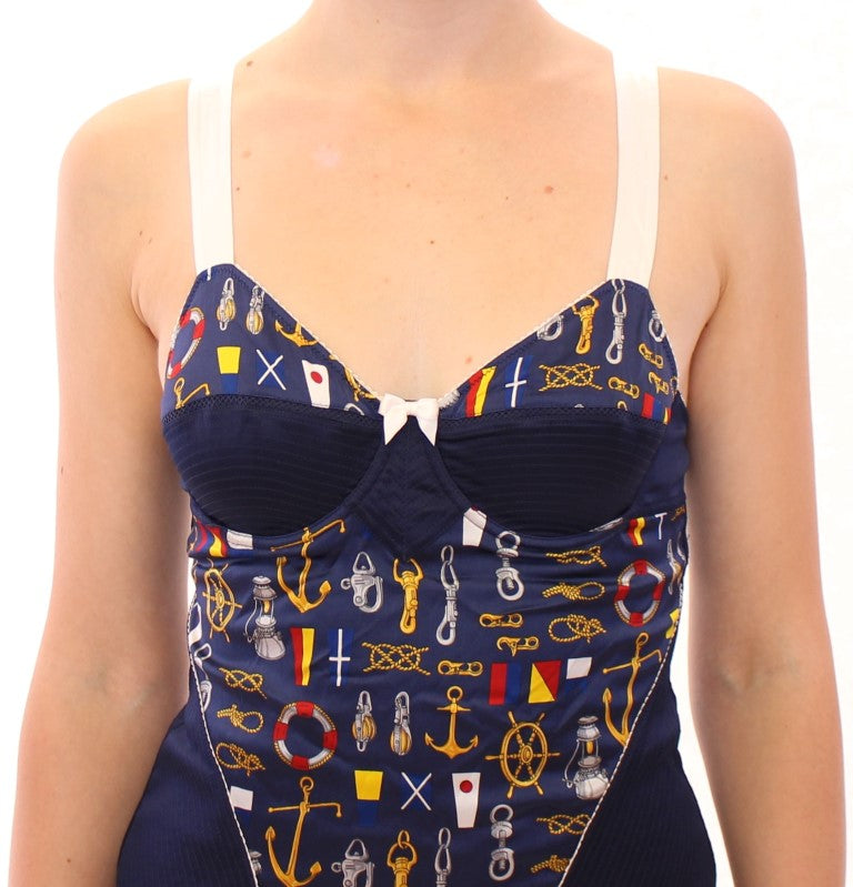 Débardeur Dolce & Gabbana à motif marin bleu