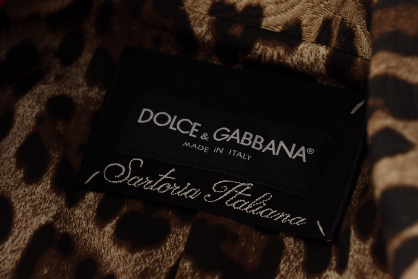 Dolce & Gabbana – Trenchcoat-Jacke aus roter Wolle mit Leopardenmuster