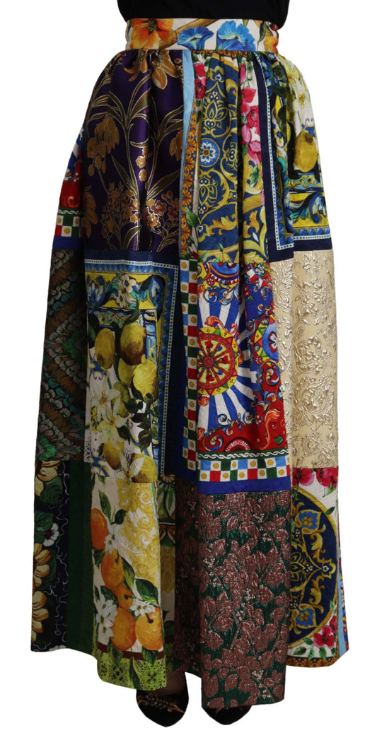 Jupe longue longue multicolore patchwork Sicily de Dolce & Gabbana