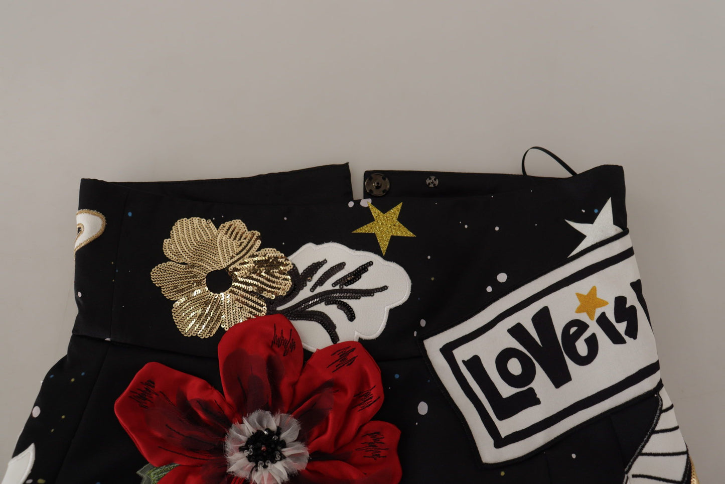 Jupe piano à paillettes Love Clock noire Dolce & Gabbana
