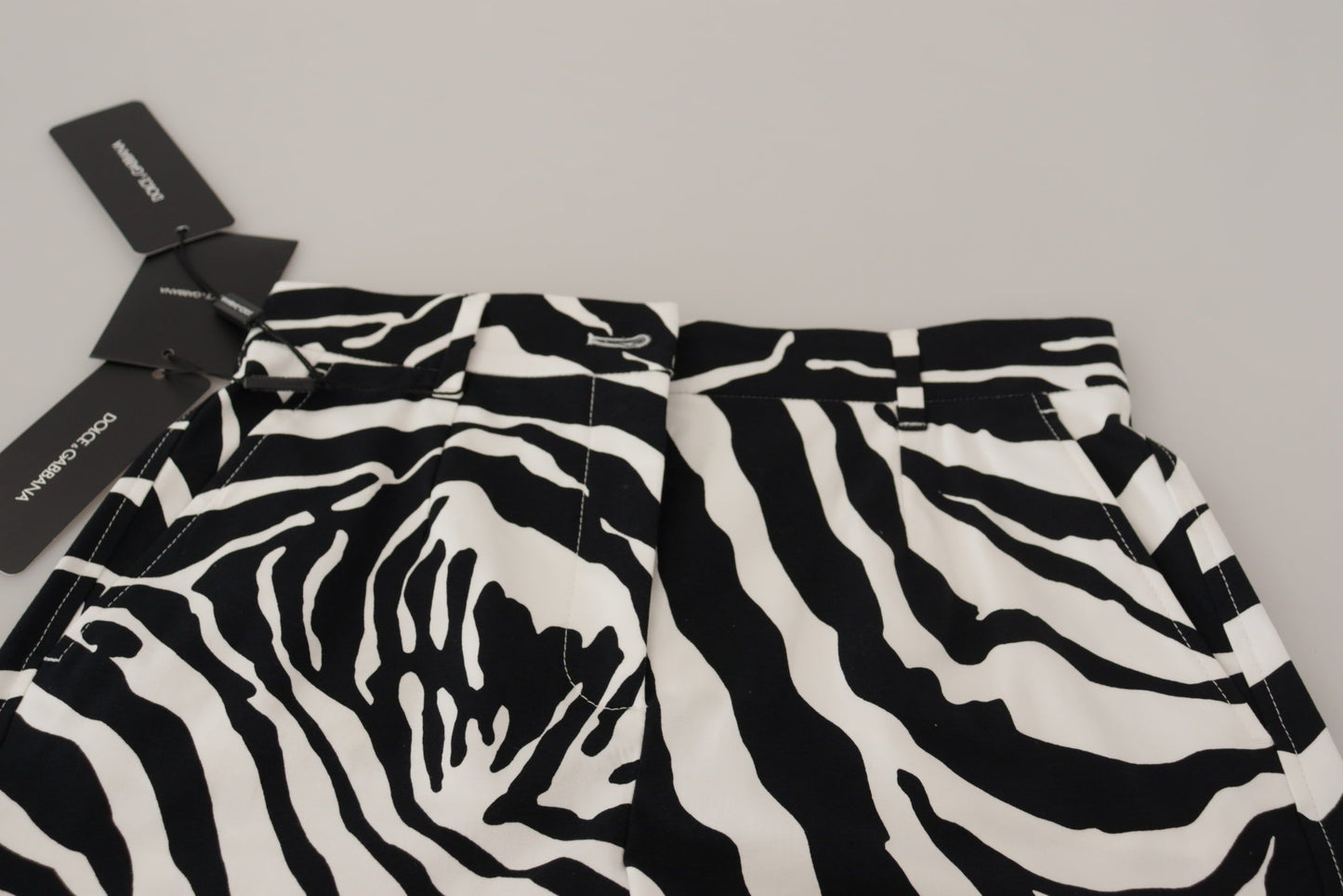 Short en coton stretch noir et blanc Dolce & Gabbana
