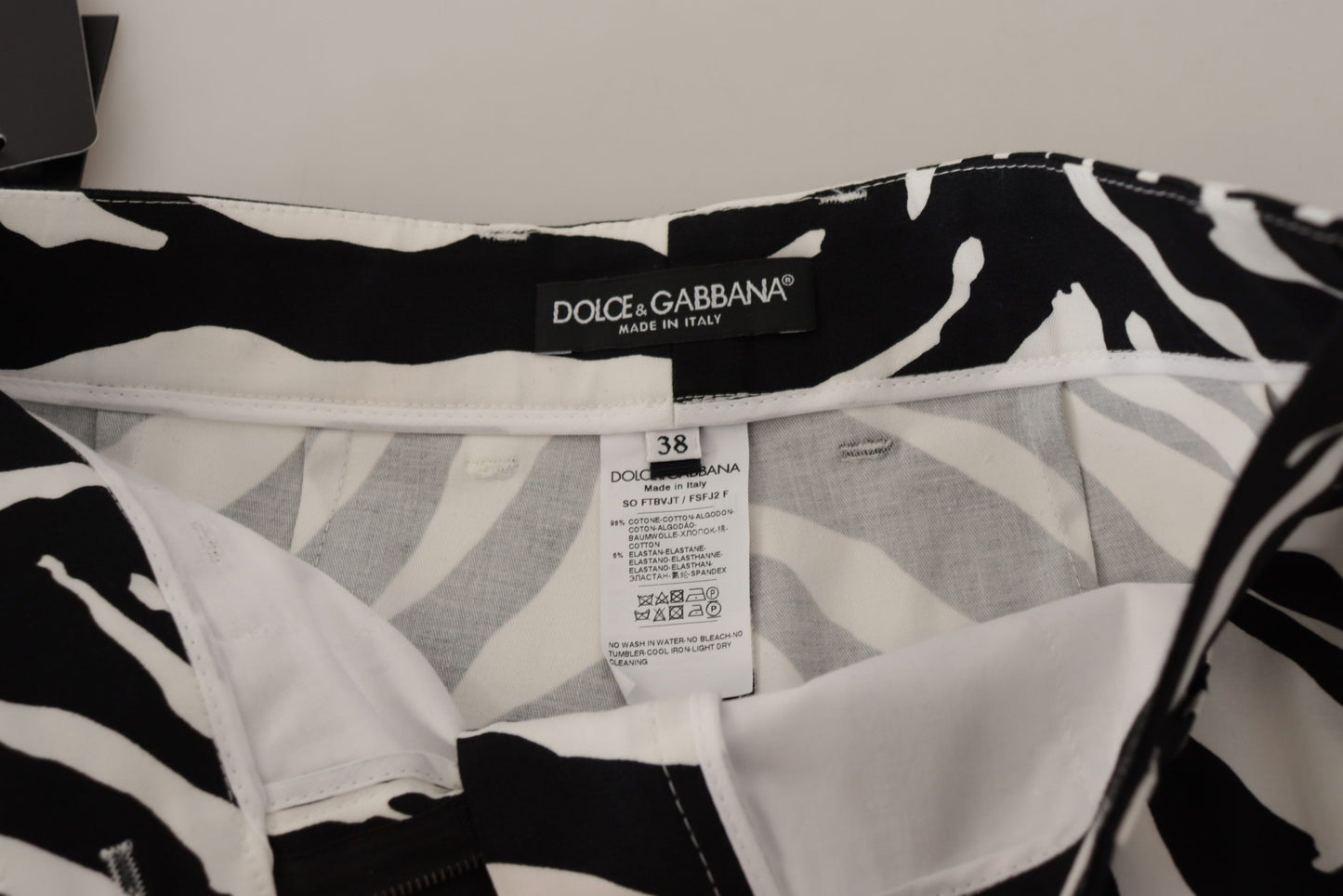 Short en coton stretch noir et blanc Dolce & Gabbana