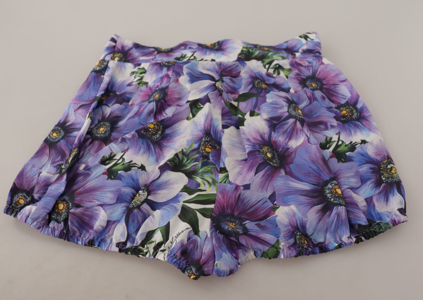 Short taille haute à imprimé anémone violet Dolce & Gabbana