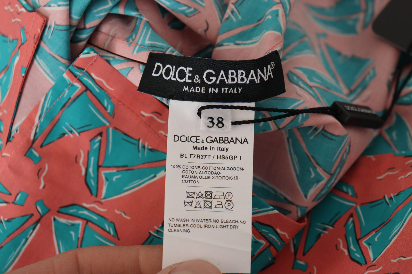 T-shirt en coton imprimé voilier rose Dolce & Gabbana