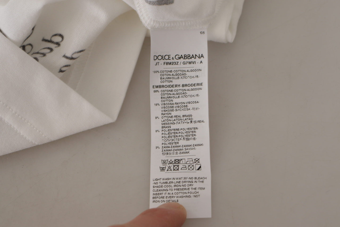 T-shirt ras du cou en coton Dolce & Gabbana à roses blanches et noires