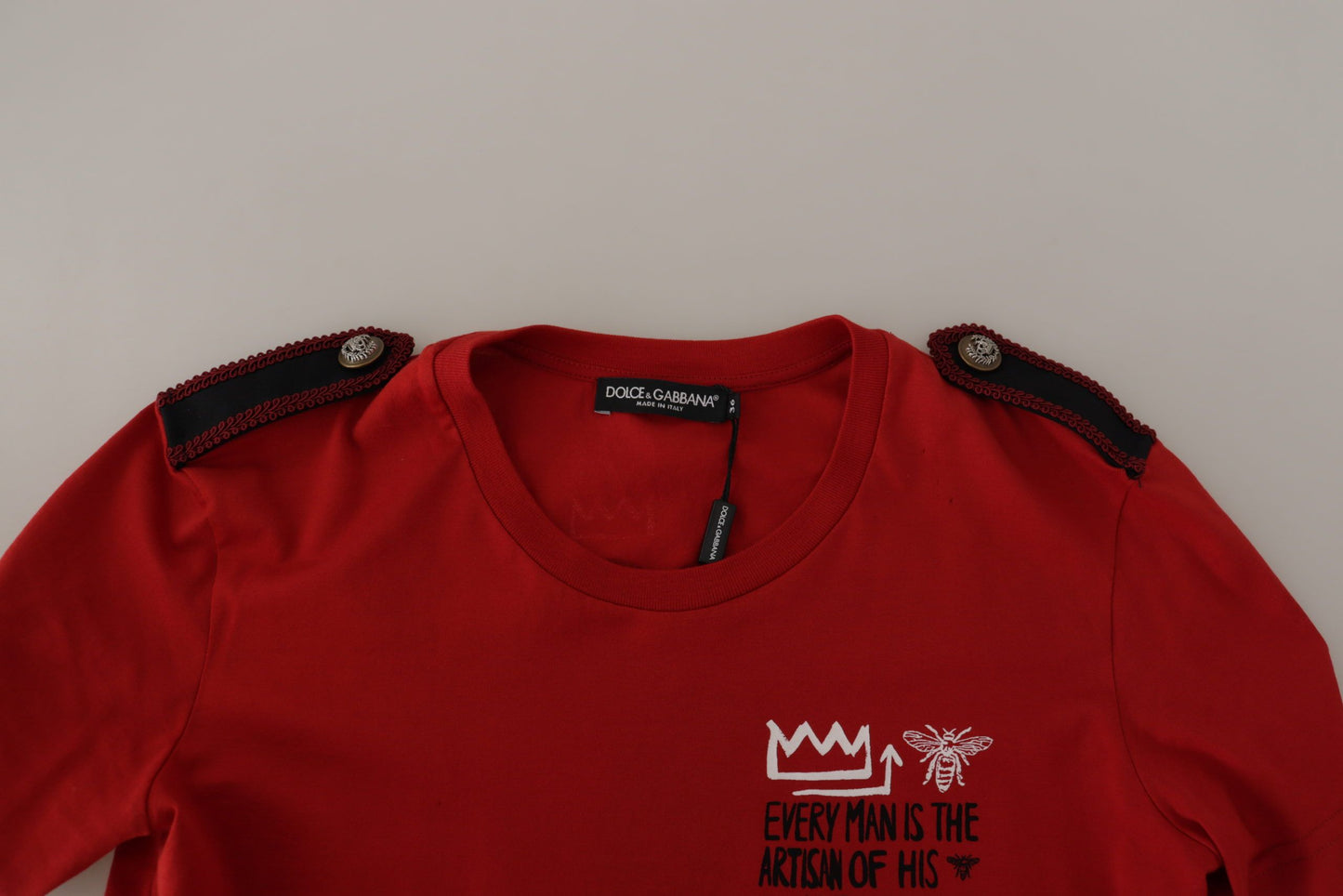Dolce & Gabbana T-shirt à col rond rouge Amor Vincit Omnia