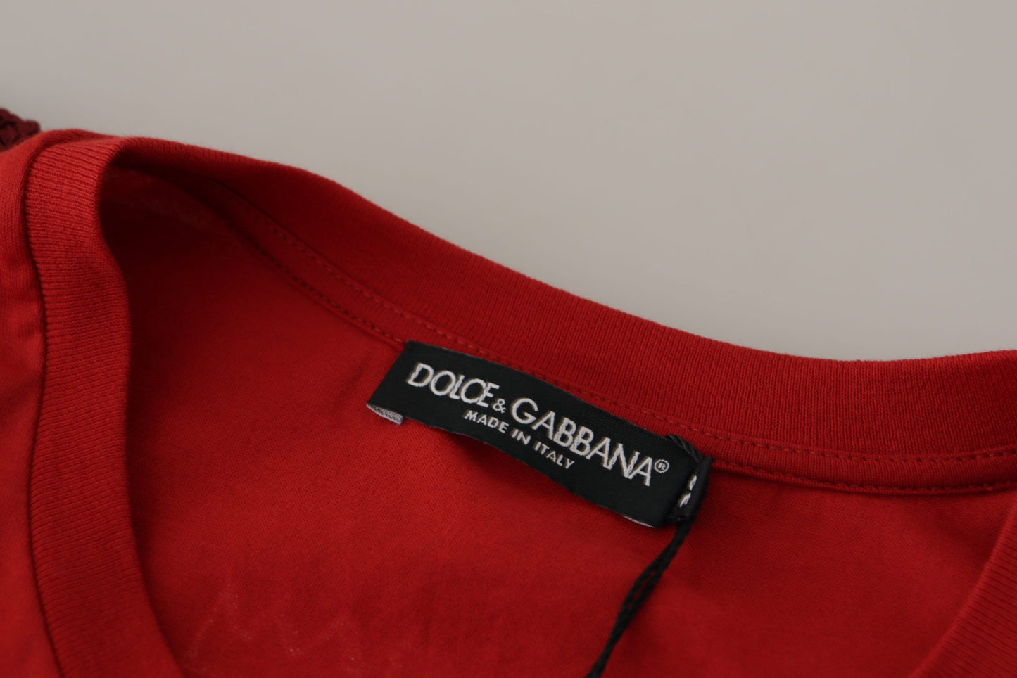 Dolce & Gabbana T-shirt à col rond rouge Amor Vincit Omnia