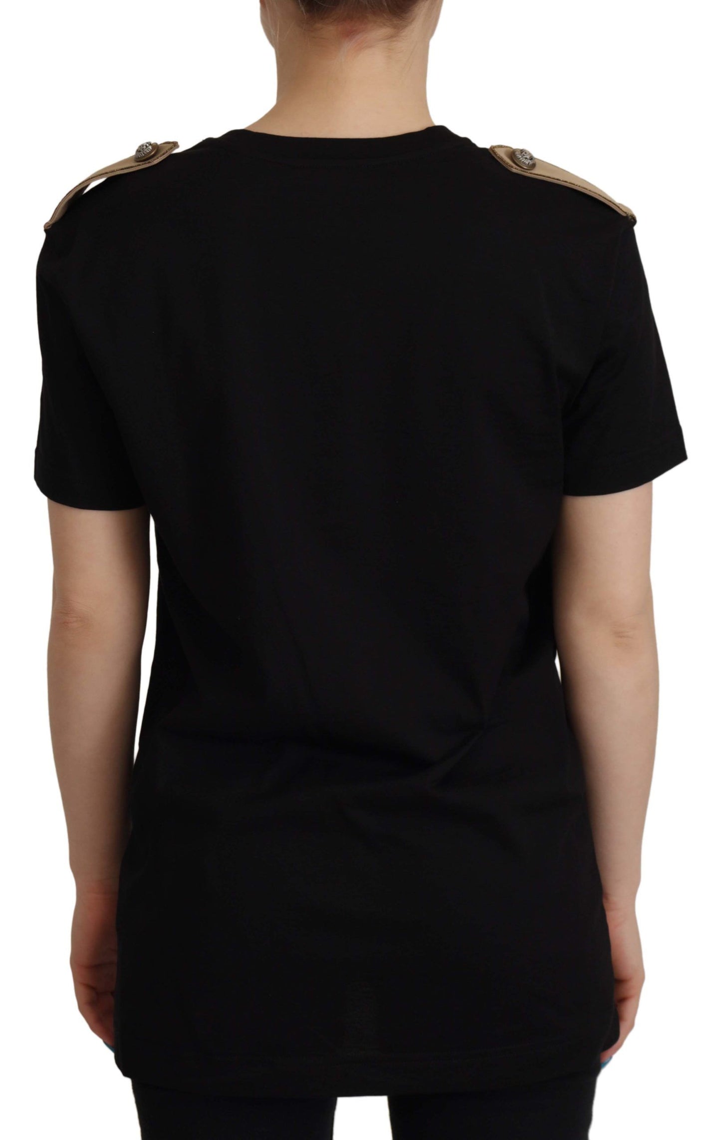 T-shirt ras du cou en coton noir à logo Dolce & Gabbana