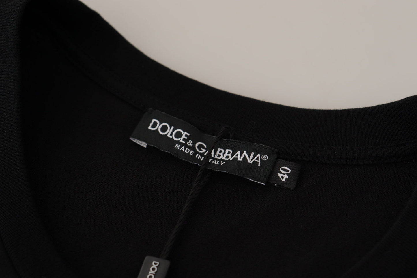 T-shirt ras du cou en coton noir à logo Dolce & Gabbana