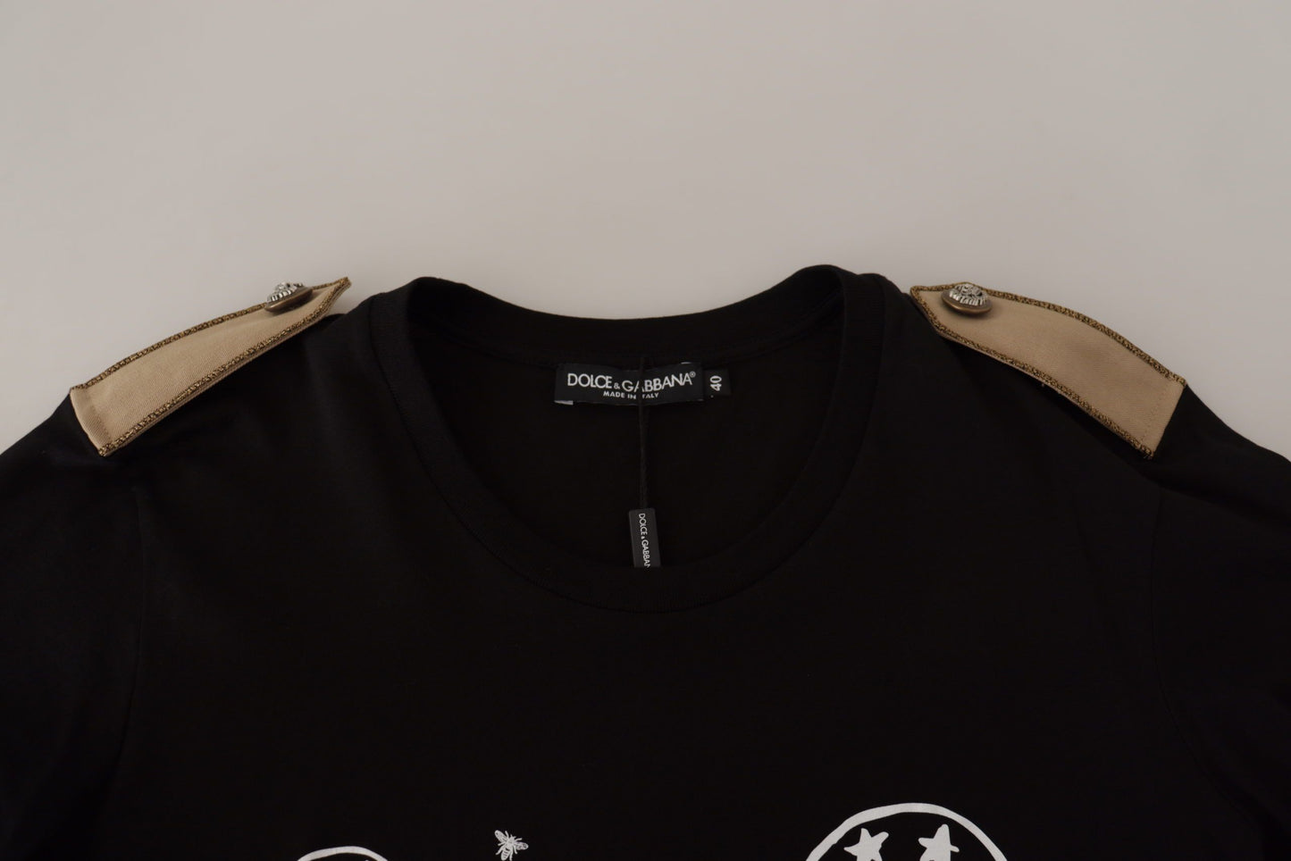 T-shirt ras du cou en coton noir à logo Dolce & Gabbana