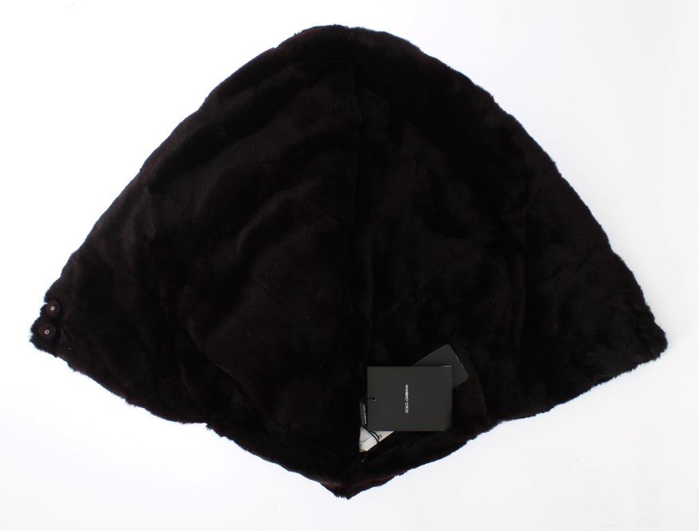 Bonnet écharpe à capuche en fourrure de belette violette Dolce & Gabbana