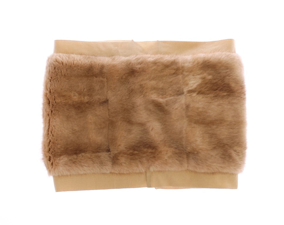 Foulard en fourrure de vison beige Dolce & Gabbana