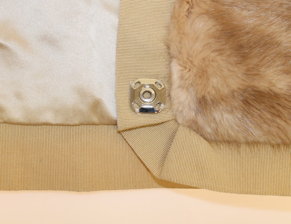 Foulard en fourrure de vison beige Dolce & Gabbana