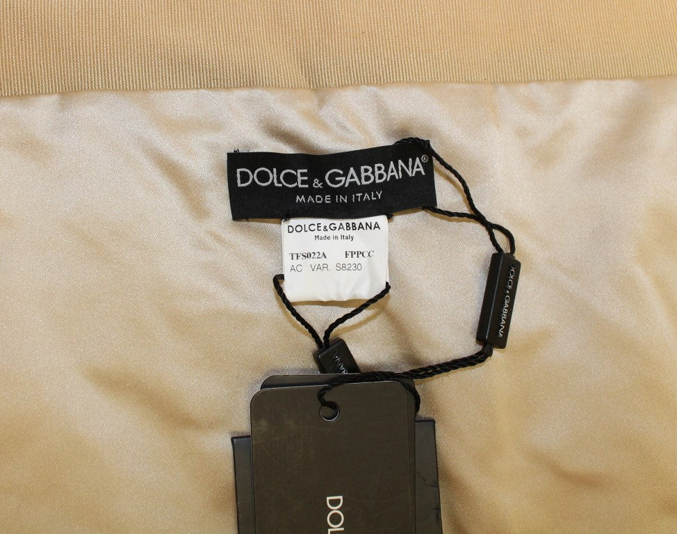 Foulard en fourrure de vison beige Dolce & Gabbana
