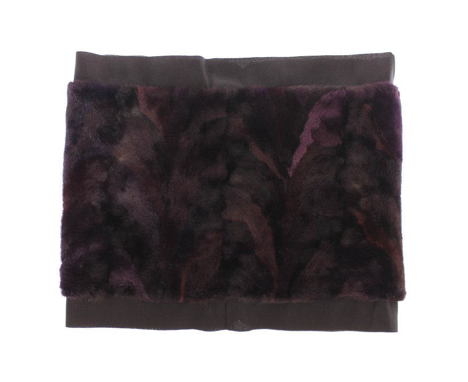 Foulard en fourrure de vison violet Dolce & Gabbana