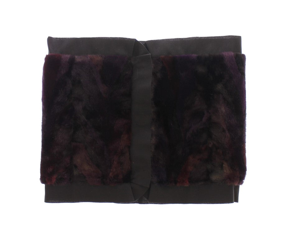 Foulard en fourrure de vison violet Dolce & Gabbana