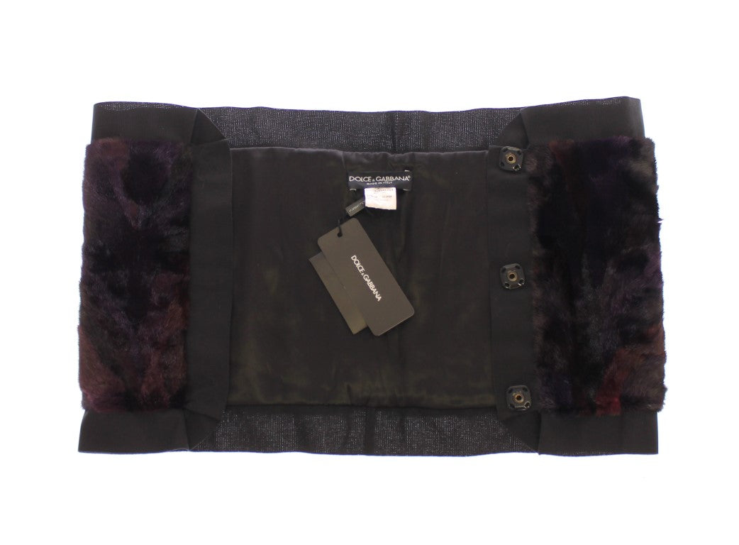 Foulard en fourrure de vison violet Dolce & Gabbana