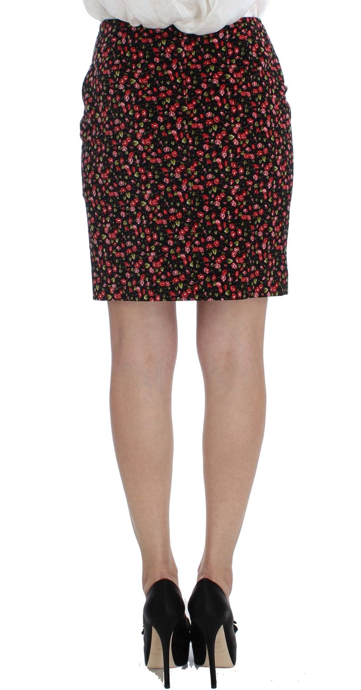 Costume noir à fleurs multicolores BENCIVENGA