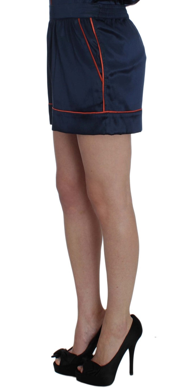 Short de nuit en soie stretch bleue Dolce & Gabbana