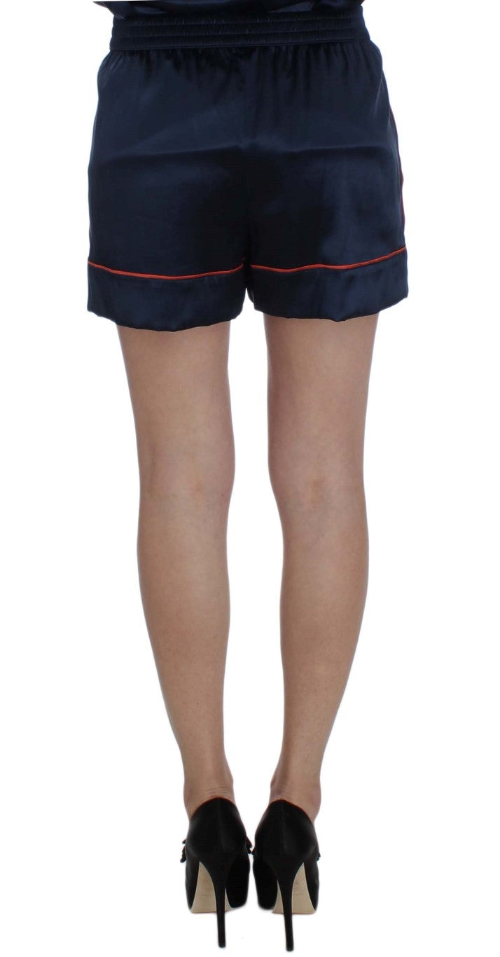 Short de nuit en soie stretch bleue Dolce & Gabbana