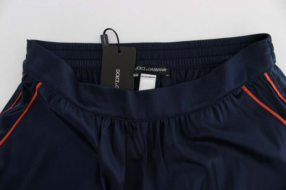 Short de nuit en soie stretch bleue Dolce & Gabbana