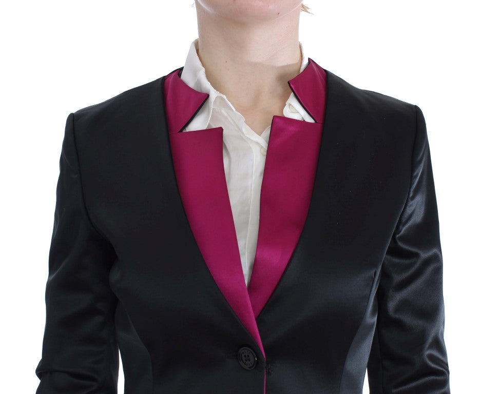 Exte Schwarz-Pink Zweiteiliger Anzugrock & Blazer