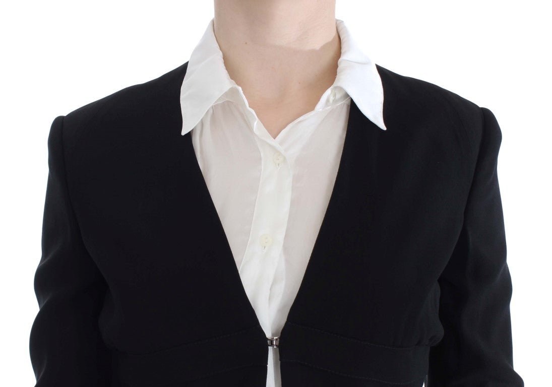 Exte Schwarz Blau Zweiteiliger Anzug Rock & Blazer