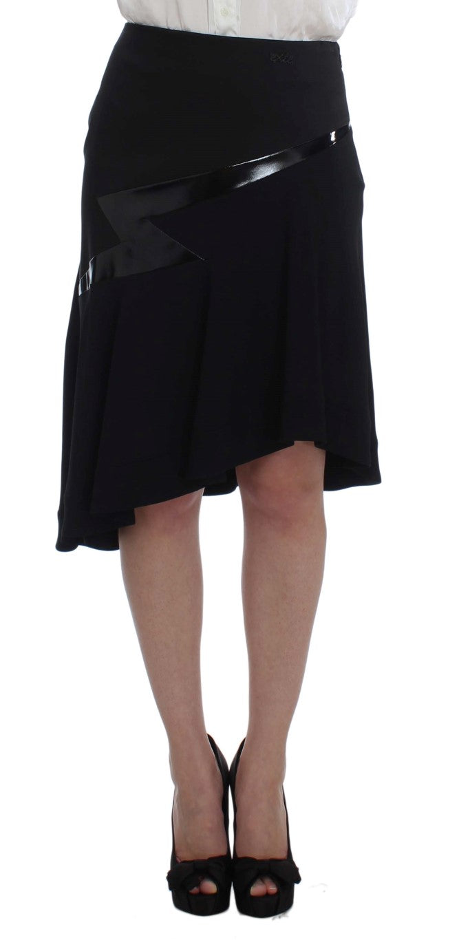 Exte Schwarz Blau Zweiteiliger Anzug Rock & Blazer