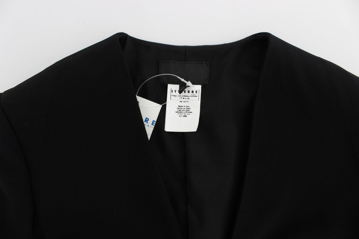 Exte Schwarz Blau Zweiteiliger Anzug Rock & Blazer