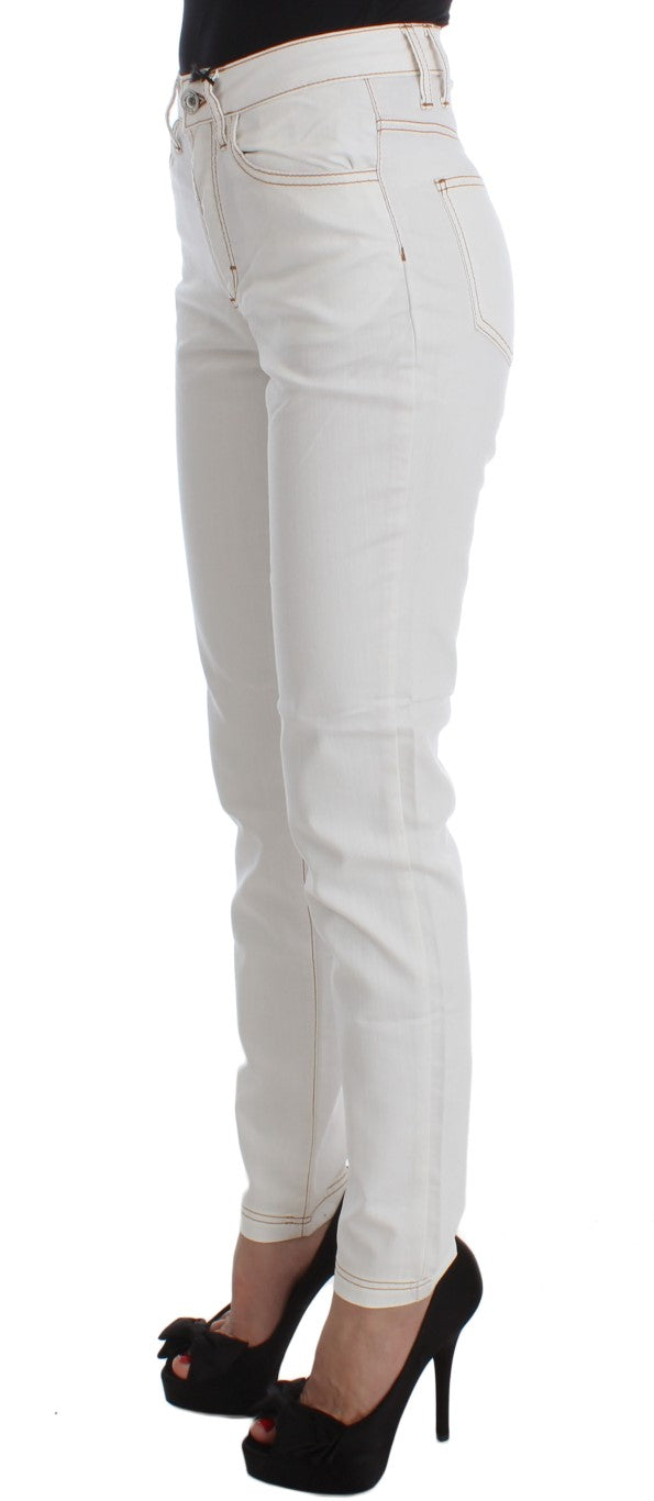 Jean slim Cavalli en coton mélangé blanc