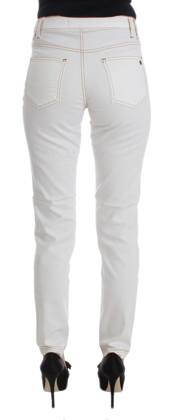Jean slim Cavalli en coton mélangé blanc
