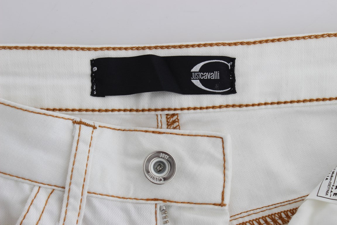 Jean slim Cavalli en coton mélangé blanc