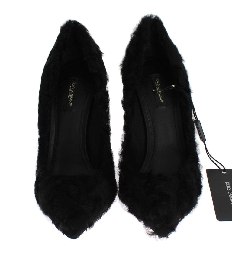 Dolce & Gabbana Schwarze Xiangao-Pumps aus Lammfellleder