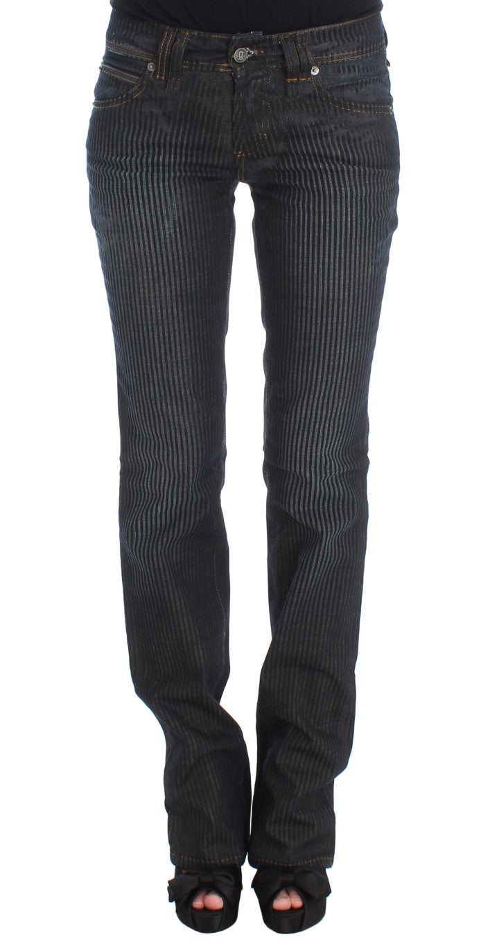 Jean bootcut slim en coton mélangé délavé bleu John Galliano