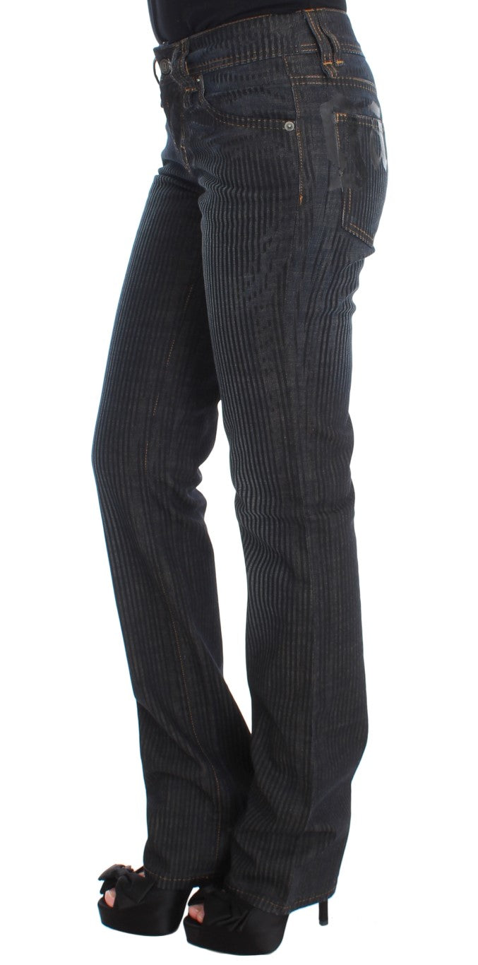 Jean bootcut slim en coton mélangé délavé bleu John Galliano