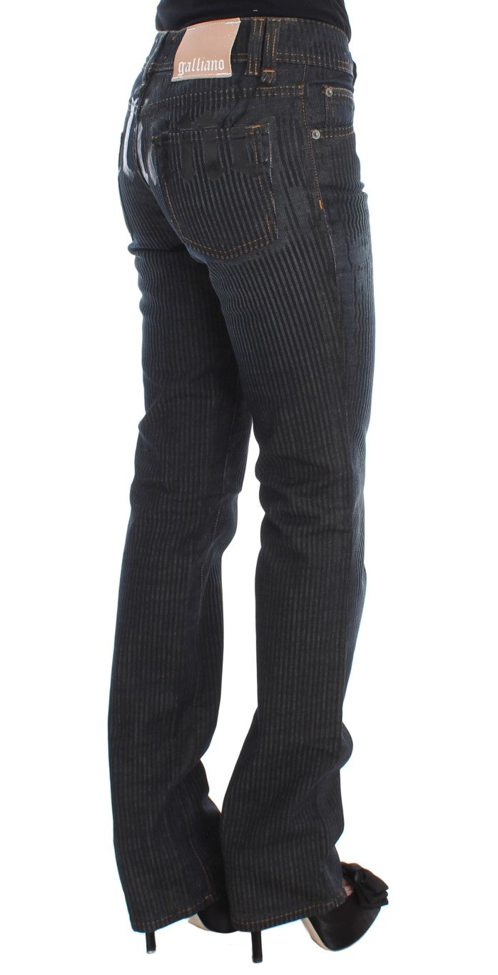 Jean bootcut slim en coton mélangé délavé bleu John Galliano