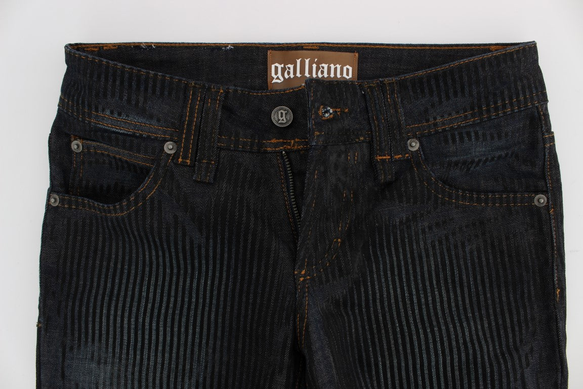 Jean bootcut slim en coton mélangé délavé bleu John Galliano