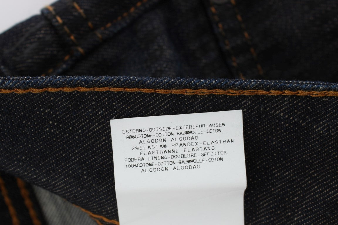 Jean bootcut slim en coton mélangé délavé bleu John Galliano
