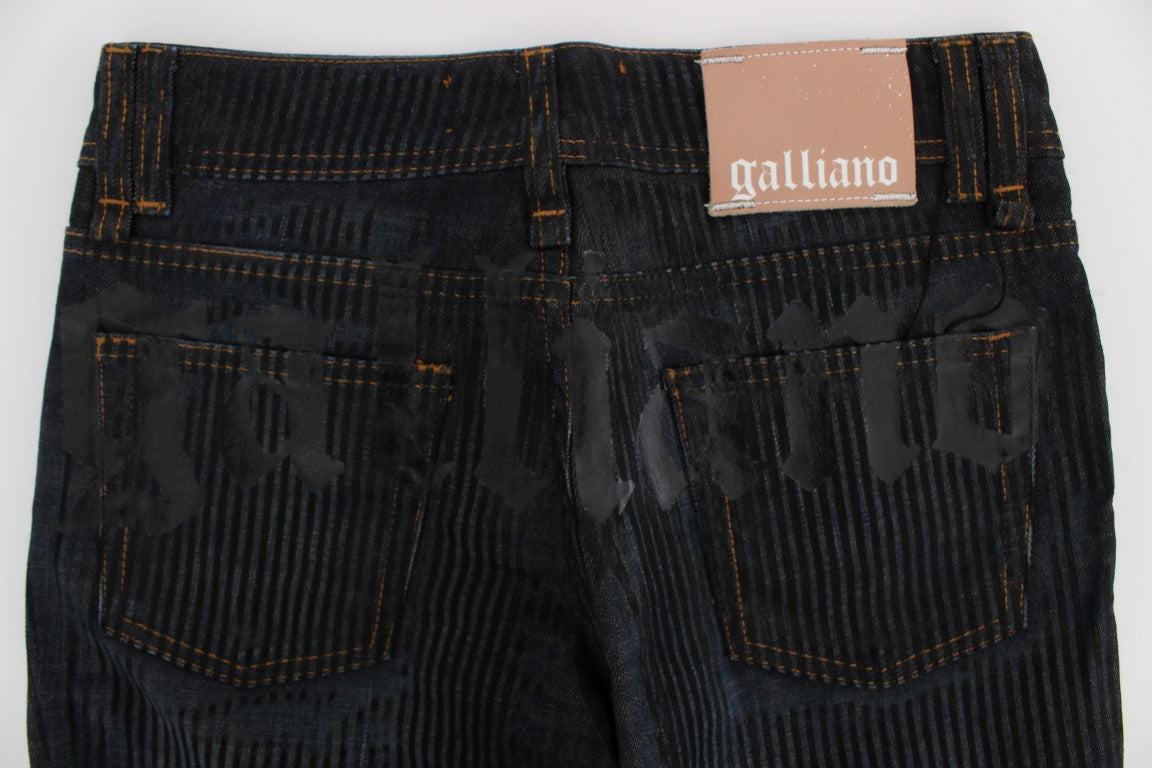 Jean bootcut slim en coton mélangé délavé bleu John Galliano