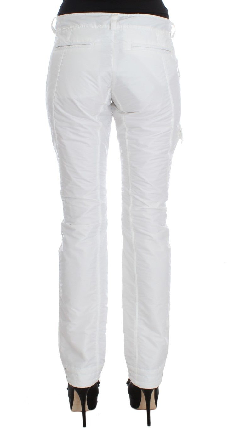 Ermanno Scervino – Gepolsterte Cargohose aus weißem Nylon in Slim Fit