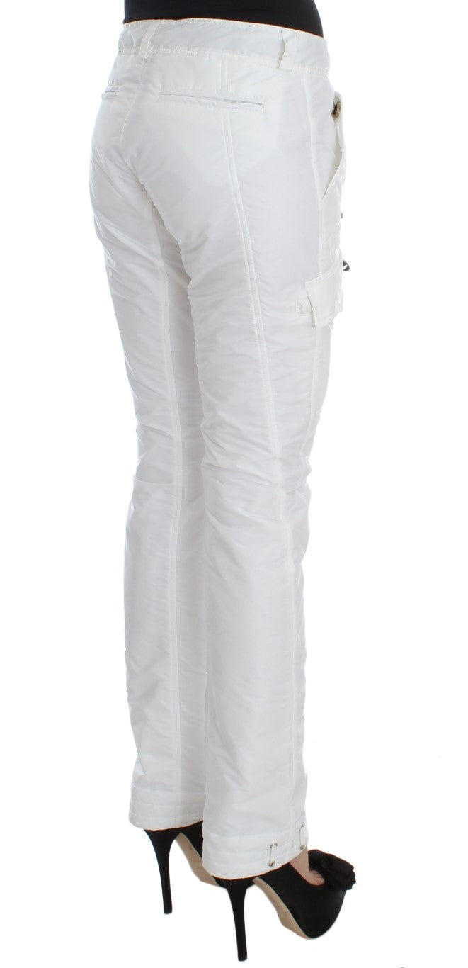 Ermanno Scervino – Gepolsterte Cargohose aus weißem Nylon in Slim Fit