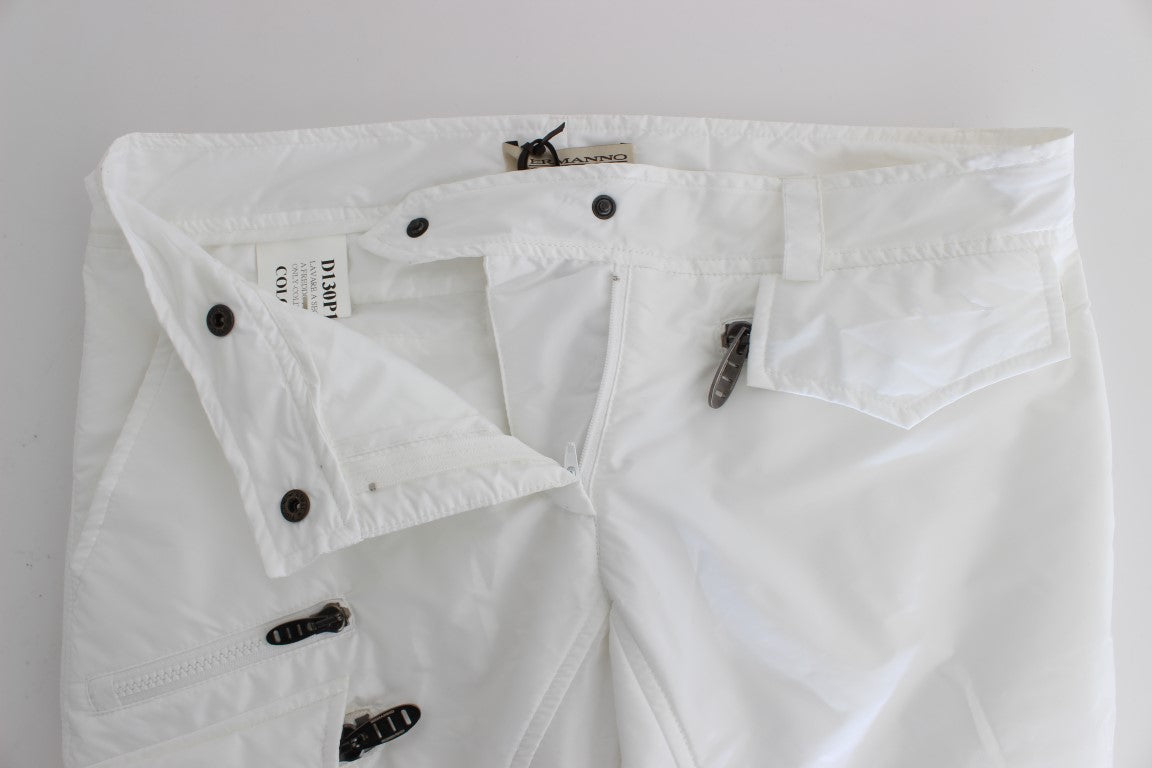 Ermanno Scervino – Gepolsterte Cargohose aus weißem Nylon in Slim Fit