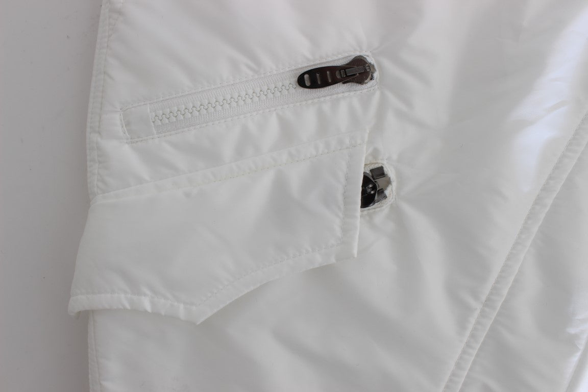 Ermanno Scervino – Gepolsterte Cargohose aus weißem Nylon in Slim Fit