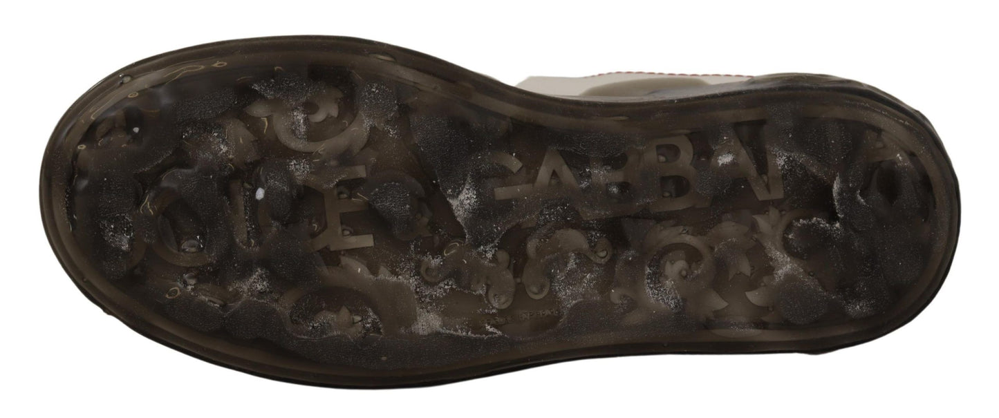 Dolce & Gabbana Weiße Lederschuhe Damen Logo Portofino Sneakers
