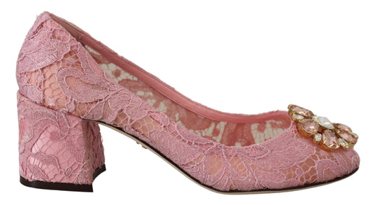 Dolce & Gabbana – Rosa Taormina-Pumps mit Kristallspitze in Pastellfarben